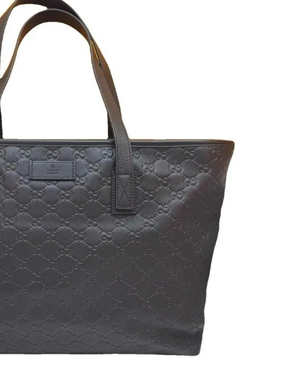 Gucci Black Embossed GG Leather Tote